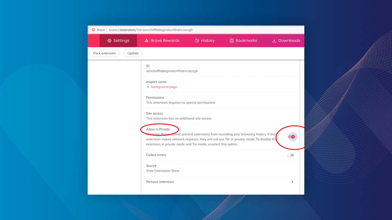Brave Browser homepage highlighting privacy features and dApp compatibility.